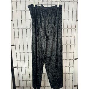 Victorias Secret Womens Black Velvet Polyester Lounge Pants M